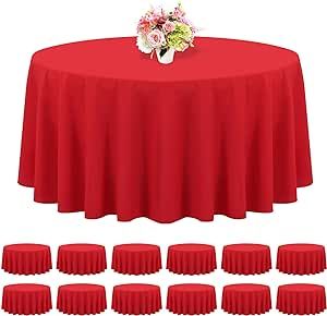 Red Round Table, Round Christmas Tablecloth, Round Table Cloth, Red Tablecloth, Elegant Wedding Reception, Christmas Tablecloth, Round Tables, Christmas Table Cloth, Table Sizes