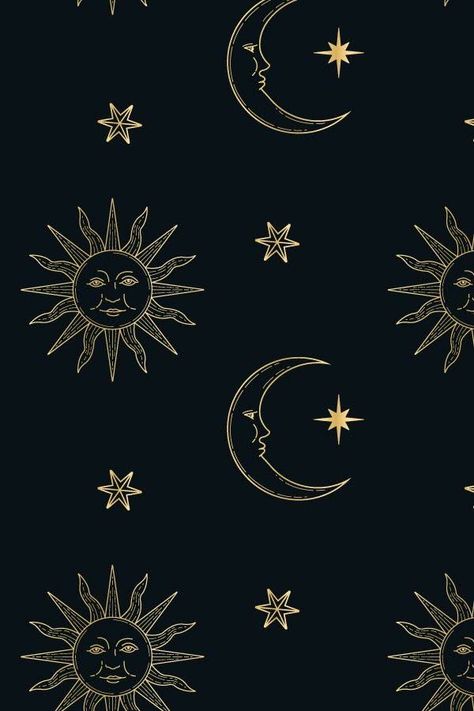 Sun Moon And Stars, Moon And Stars, Sun Moon, Black Background, A Black, The Sun, Moon, Sun, Iphone