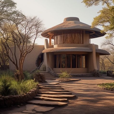 Facades draped in dusty brown hues, earth tones blending seamlessly with the ochre expanse and textured walls that offer a tactile memory of countless sunsets and windswept days 🛖☀️ . . . . #africanarchitecture #africanarchitecture #africanai #africanaiart #Africa #blackart #midjourneyarchitect #midjourney #archdaily #designboom #archhunter #archgini #architizer #digitalartists #HannahBeachler #setdesign #aiart #digitalart #aiartists Modern African Architecture, African Architecture Modern, Afrofuturism Architecture, South African Architecture, Clay Architecture, African Museum, Black Architecture, Lodge Design, Desert Resort