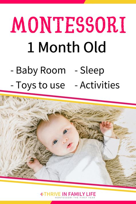 Montessori with 1 Month Old/Newborn - Thrive in Family Life 1 Month Old Baby Activities, 1 Month Old Activities, Montessori Baby Room, Newborn Montessori, Montessori Newborn, Newborn Activities, Montessori Infant Room, 1 Month Baby, Montessori Parenting