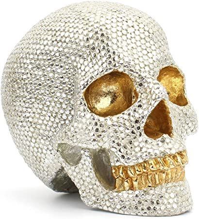 Halloween Crystal Skull Figurine Celtic Skull, Skull Model, Skull Statue, Retro Crafts, Small Skull, Skull Lover, Skull Decor, Human Skull, Spooky Decor