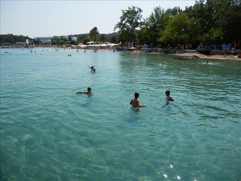 The Beach in Dassia Corfu Greece Dassia Corfu, Farm Vacation, People Swimming, Swimming In The Sea, Corfu Town, Corfu Island, Corfu Greece, Relaxing Vacations, Corfu