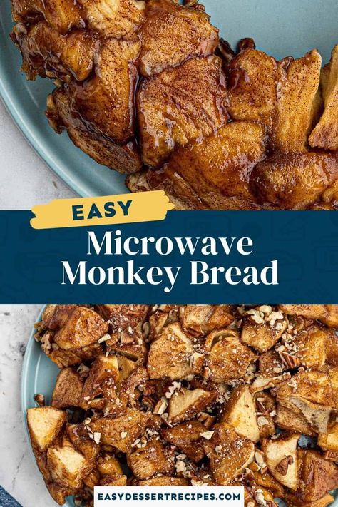 Microwave Monkey Bread, Monkey Bread Recipe Easy, Easy Microwave Recipes, Sticky Rolls, Easy Monkey Bread, Microwave Dessert, Monkey Bread Recipe, Easy Dessert Recipes, Breakfast Recipes Sweet