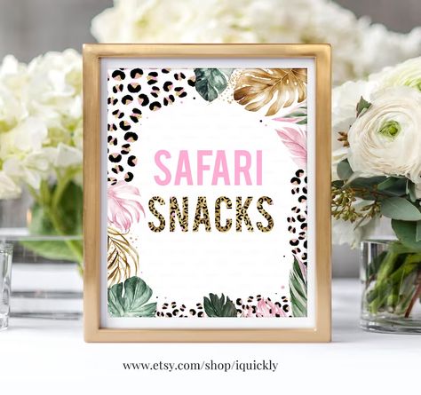 Young Wild And Three Safari Birthday, Wild One Birthday Party Girls Diy Food, Girl Wild One Birthday Party, Snacks Birthday Party, Four Ever Wild Birthday, Safari Snacks, Leopard Print Party, Wild Birthday Party, Safari Theme Birthday