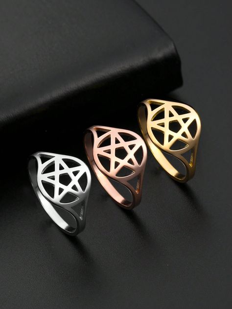 Star Ring Engagement, Wicca Pentacle, Goth Ring, Witch Rings, Pagan Symbols, Wiccan Jewelry, Witch Jewelry, Pagan Jewelry, Gothic Rings