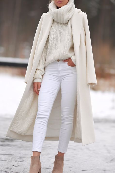 15 Winter Outfits with Jeans to Keep You Warm and Stylish – fashionbylina.com Winter Outfits With Jeans, 60’s Outfits, White Monochrome Outfit, Europe Winter Outfits, Layered Winter Outfits, Beige Parka, Jeans And Combat Boots, Outfits With Jeans, Outfit With Uggs