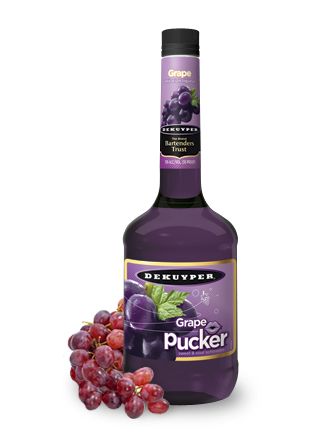 DeKuyper® Pucker® Grape Schnapps Liqueur | DeKuyper USA Flavored Alcohol, Fun Cocktails, Cordial, Mixed Drinks, Liqueur, Vodka Bottle, Brandy, Liquor, Tart