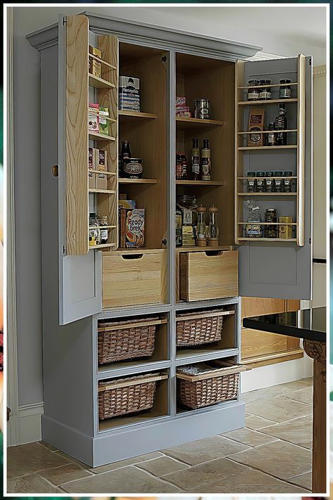 Kitchen Cabinet Storage - Yes, I Want It! Isn't that what you are looking for? Visit now for more ideas. Kitchen Storage Cabinets Freestanding, Free Standing Pantry, Best Kitchen Storage, Kitchen Storage Cabinets, Pantry Cabinet Free Standing, Free Standing Kitchen Pantry, Free Standing Kitchen Cabinets, Liquor Storage, Pantry Storage Cabinet