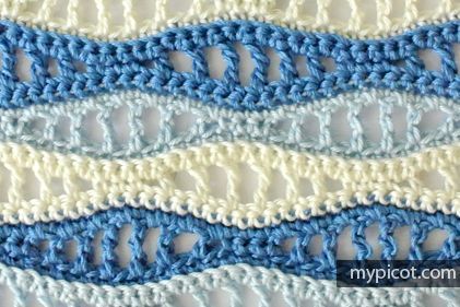 Crochet Wave stitch Diagram + step by step instructions | Free crochet patterns Crochet Wave Stitch, Uncinetto Zig Zag, Picot Crochet, Wave Stitch, Advanced Crochet, Stitch Crochet, Crochet Summer, Crochet Stitches Patterns, Crochet Stitch