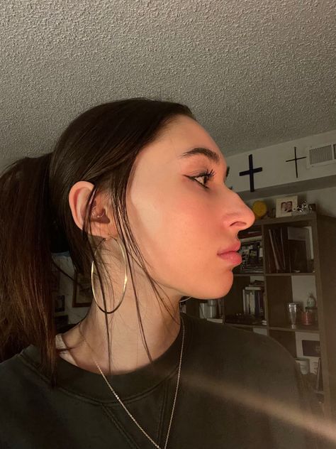 Nose Piercing Big Nose, Haircuts For Big Noses, Greek Nose, Hooked Nose, Femininity Aesthetic, Big Nose Beauty, Pretty Nose, Nose Shapes, Big Forehead