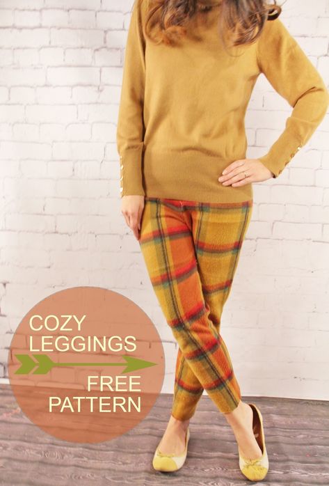 Grosgrain: Fall Tartan: Cozy Fleece Leggings Free Pattern Diy Pants, Sewing Pants, Sewing Fleece, Fleece Leggings, Into The Woods, Burda Style, Pants Pattern, Sewing Patterns Free, Sewing Clothes