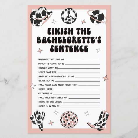 Space Cowgirl Bachelorette, Last Rodeo Bachelorette Party, Rodeo Bachelorette Party, Groovy Graphics, Last Rodeo Bachelorette, Country Bachelorette, Rodeo Bachelorette, Bachelorette Game, Western Bachelorette