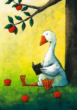 Ну вот и до гусаков докатилась волна просвещения Yusuke Yonezu Yusuke Yonezu, Goose Painting, Goose Illustration, Goose Art, Animals Reading, Reading Art, Duck Duck, Mother Goose, A Duck