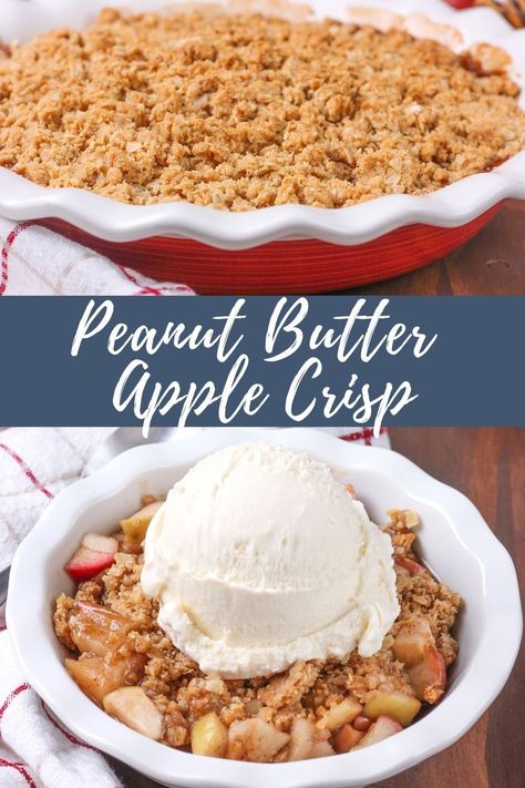 Apple Peanut Butter, Apple Crisp Pie, Peanut Butter Apple, Apple Crisp Cheesecake, Delish Desserts, Homemade Snickers, Apple And Peanut Butter, Easy Pie Recipes, Budget Recipes