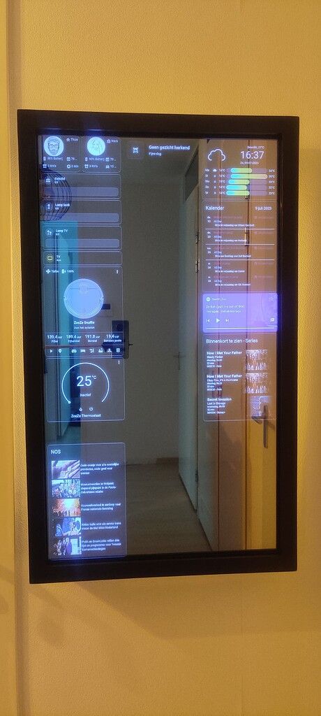 The Brain of my Smart Home: A Home Assistant based Magic Mirror including Face Recognition and Touch Screen Smart Mirror Touchscreen, Home Assistant Dashboard, Futuristic House Interior, Smart Mirror Diy, Smart Mirrors, Futuristic Houses, Security Room, Two Way Mirror, Smart Room