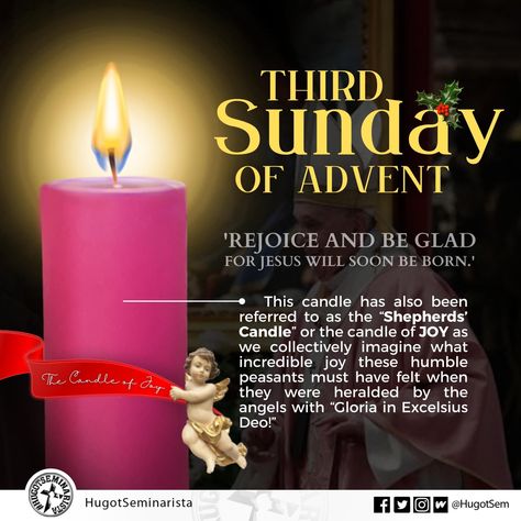 The Light of Joy. Rejoice and be glad for Jesus will soon be born! 💗 #GaudeteSunday #3rdSundayofAdvent #BlessedSunday #JoyfulSunday 3rd Sunday Of Advent Joy, Third Sunday Of Advent Joy, Advent Messages, 3rd Sunday Of Advent, December Prayers, Advent Catholic, Third Sunday Of Advent, Advent 2023, Advent Prayers