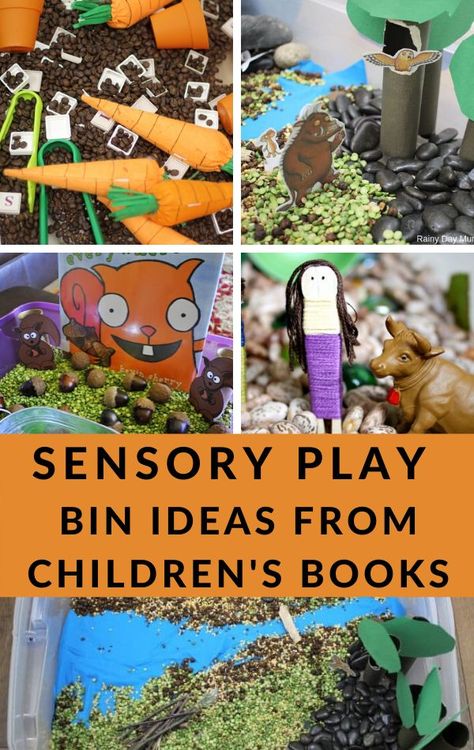 Sensory play ideas to extend children's stories are a great way to help children with story retellings! Here are some of the best sensory bin ideas. #sensoryplayideas #sensorybins #bookactivities #GrowingBookbyBook Character Education Activities, Sensory Bin Ideas, Sensory Play Ideas, Infant Sensory Activities, Literature Activities, Sensory Activities Toddlers, Children's Stories, Preschool Books, Sensory Bin