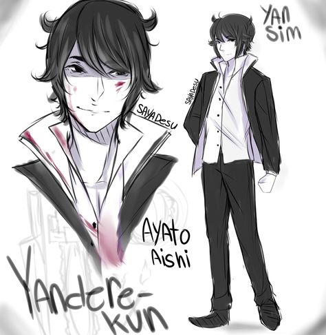 [YS] Yandere-kun/Ayato Aishi - my vers by SayaDesu Ayato Aishi, Senpai Wallpaper, Azusa Diabolik Lovers, Male Rivals, Yandere Simulator Fan Art, Yendere Simulator, Male Yandere, Fran Bow, Ayano Aishi