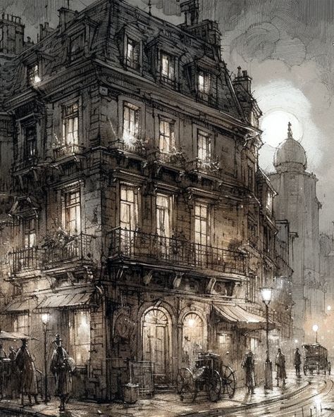 Victorian City, fine lines, digital art, digital A.I. art, home decor, downloadable art, home decor, cobblestone street, rainy night, lights Victorian City, Cobblestone Street, Victorian Buildings, Rennaissance Art, Rainy Night, Dieselpunk, Night Lights, Fantasy Landscape, Downloadable Art