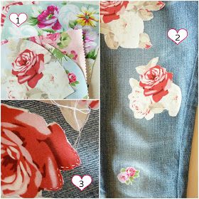 Duni's Studio: DIY Flower Patch Jeans Patched Jeans Diy, Applique Jeans, Running A Small Business, Diy Pants, Diy Denim Jacket, Sewing Jeans, Flower Jeans, Upcycling Diy, Shabby Chic Clothes