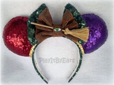 Hocus Pocus Disney Ears, Hocus Pocus Mickey Ears, Disney Parks Outfits, Hocus Pocus Disney, Mouse Headband, Link Halloween, Halloween Mouse, Diy Disney Ears, Disneyland Ears