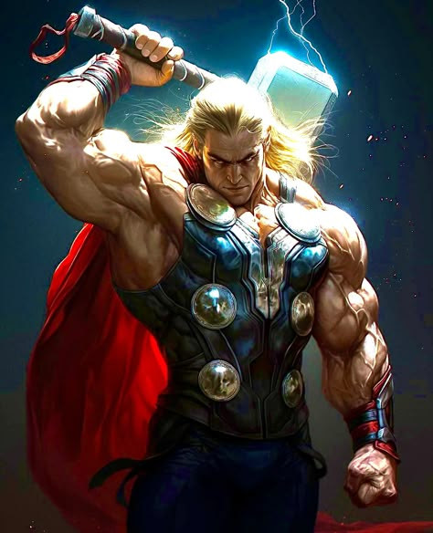 Thor Marvel Comics Art, Thor Artwork, Thor Comic Art, Thor God, Marvel Comics Hulk, Thor Art, Comic Art Sketch, Thor Comic, Drawing Superheroes