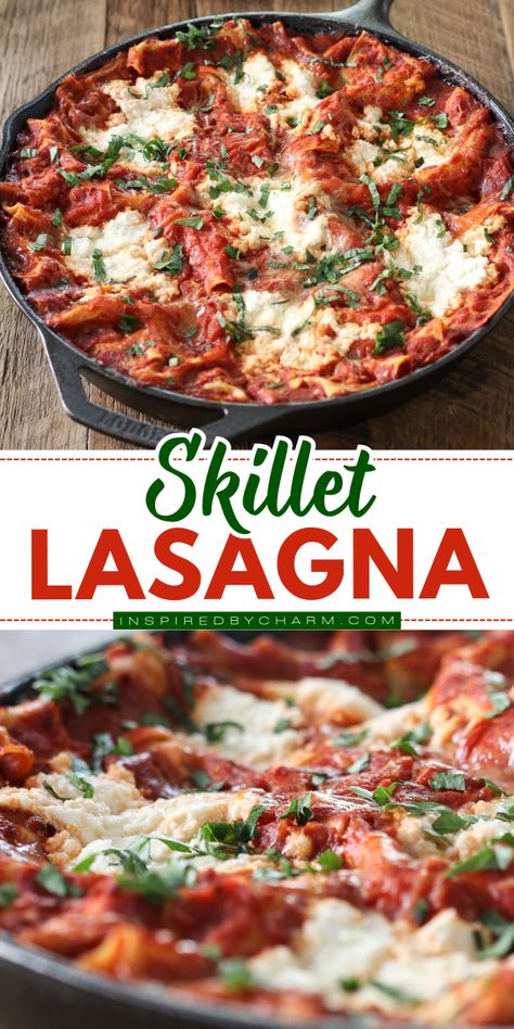 Here's a tender and savory cozy dinner idea! Check out this easy skillet lasagna recipe and enjoy a cozy and yummy meal tonight. Try this fun comfort food recipe now and be impressed with its result! Skillet Lasagna Easy, The Spruce Eats, Skillet Lasagna Recipe, Skillet Lasagna, Pasta Easy, Homemade Crunchwrap Supreme, Inspired By Charm, Lasagna Pasta, The Spruce