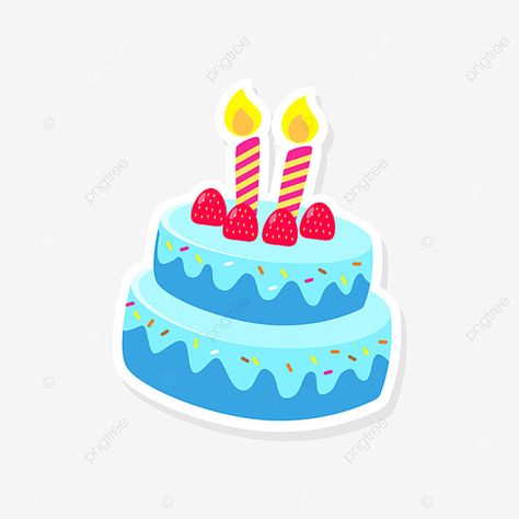 Birthday Cake Sticker, Birthday Cake Png, Pastel Png, Birthday Cake Illustration, Pastel Stickers, Birthday Vector, Cake Sticker, Blue Birthday Cakes, Cake Png