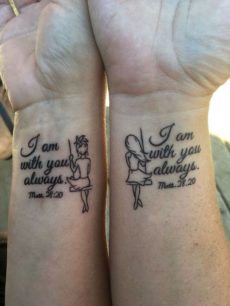 Sisters Tattoos, Bestie Tats, Daughter Tattoo Ideas, Soul Sister Tattoos, Sister Tats, Bff Tats, Cousin Tattoos, Sister Tattoo Designs, Mom Daughter Tattoos