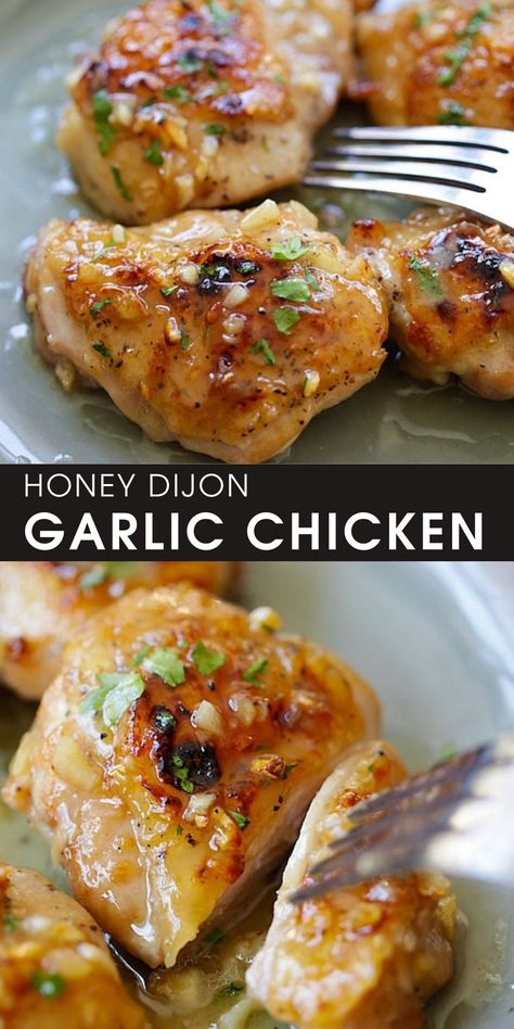 Garlic Chicken Recipe, Dijon Chicken, Diy Easy Recipes, Garlic Chicken Recipes, Honey Dijon, Skillet Chicken, Garlic Chicken, Garlic Sauce, The Chicken