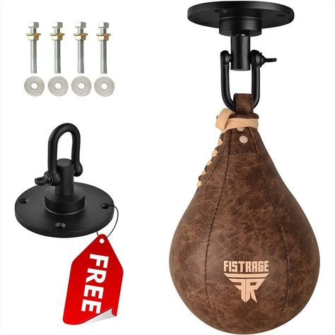 Speed Ball Boxing Bag Leather MMA Muay Thai Training Punching Dodge Striking Kit with Free Hanging Swivel Workout Speedball Kicking Platform Equipment Speed Bag, Boxing Bag, Speed Ball, Martial Arts Boxing, Muay Thai Training, Boxing Bags, Balance Design, Athletic Gear, Punching Bag