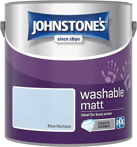 Johnstone's - Washable Paint - Blue Horizon - Matt Finish - Emulsion Paint - Highly Durable - Stain Resistant - Non Toxic & Low Odour - 12m2 Coverage per Litre - 2.5L : Amazon.co.uk: DIY & Tools Pink Starburst, China Clay, Party Logo, Washable Paint, Crushed Pineapple, Busy Life, Diy Materials, Non Toxic, Stain Remover