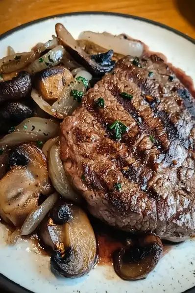 Steak with sautéed onions and mushrooms is a flavorful, easy meal that’s perfect for any occasion. Try this recipe today! Onions For Steak, Easy Steak Recipe, Seasoned Steak, Sauteed Steak, Sautéed Onions, Steak And Onions, Mushrooms And Onions, Easy Steak Recipes, Easy Steak