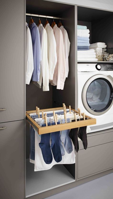 schüller.C collection - utility room Diy Lavanderia, Utility Room Storage, Utility Room Designs, Laundry Room Organization Storage, Laundry Room Storage Shelves, Drying Room, Small Laundry Room Organization, Room Storage Diy, Basement Laundry Room