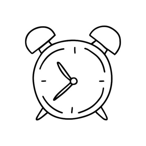 Alarm Clock Drawing, Alarm Clock Illustration, Clock Doodle, Clock Illustration, Clock Vector, Vector Doodle, Doodle Pages, Bullet Journal Doodles, Journal Doodles