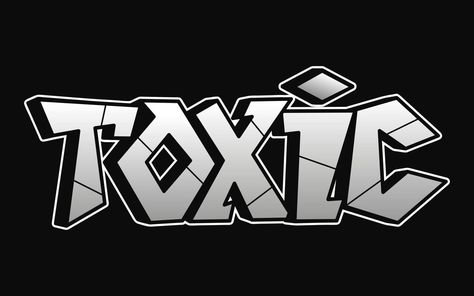 Toxic word graffiti style letters.Vector hand drawn doodle cartoon logo illustration.Funny cool Toxic letters, fashion, graffiti style print for t-shirt, poster concept Toxic Logo, Toxic Wallpaper, Word Graffiti, Alphabet Graffiti, Fashion Graffiti, Graffiti I, Illustration Funny, Style Letters, Graffiti Logo