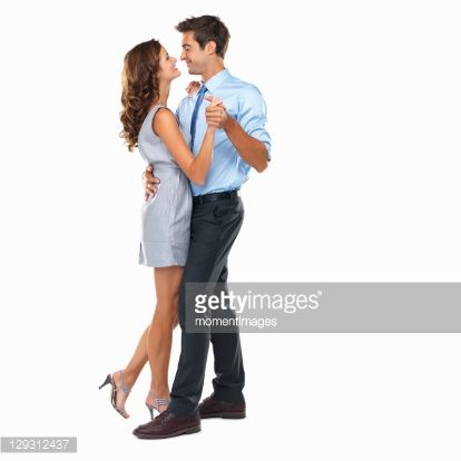 Stock Photo : Studio shot of happy couple dancing Dancing Pose Reference Couple, Couple Dancing Reference, Couple Dancing Drawing, Couple Dance Poses, Dancing Pose Reference, Couple Standing Together, Dancing Reference, Two People Dancing, Playful Couple