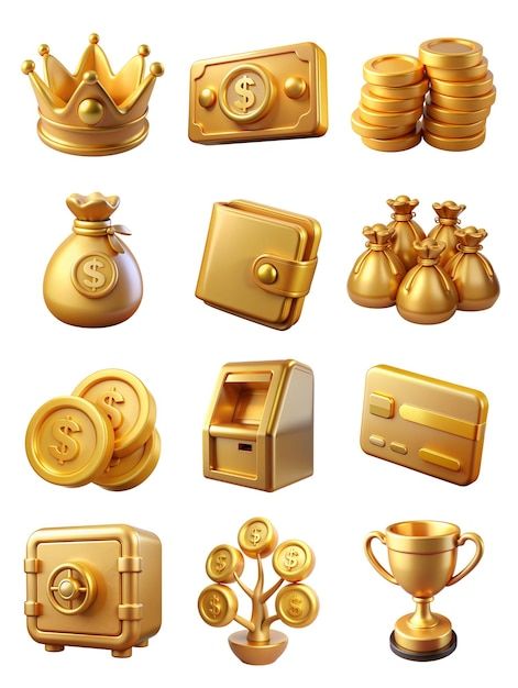 Photo plastic 3d gold money set dollar c... | Premium Photo #Freepik #photo Gold Coins Money, Gold Element, Puzzle Logo, Machine Logo, Photoshop Tutorial Graphics, Buy Icon, Casino Logo, Money Design, Gold Money