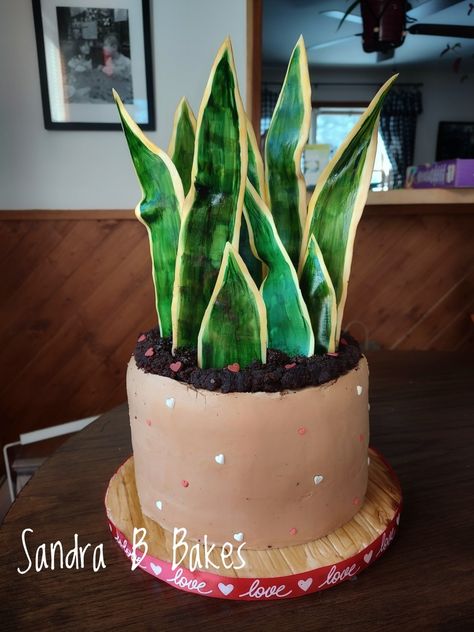 Plant Cakes Ideas, 12th Birthday, Snake Plant, Piece Of Cakes, 10th Birthday, 7th Birthday, Plant Lover, Party Food, Food Art