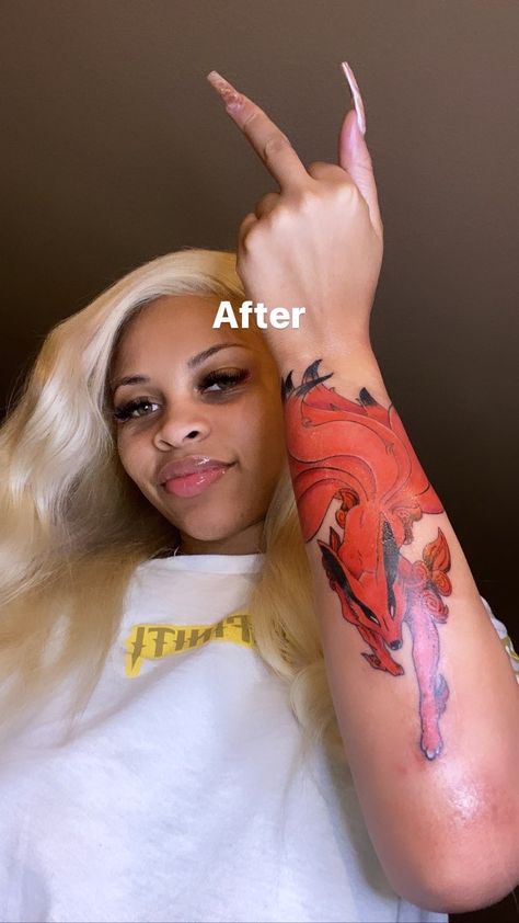 sum FINE shit 🍭 on Twitter: "new inkkk 💉… " Nine Tailed Fox Tattoo, Nine Tails Tattoo, Kurama Tattoo, Nine Tailed Fox Naruto, Nine Tails, Nine Tailed Fox, Fox Tattoo, Business Hairstyles, Creative Tattoos