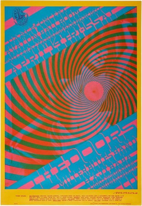 The Doors Avalon Ballroom Concert Poster FD-57 Family Dog 1967 Art and Graphic Design by Victor Moscoso #ConcertPoster #VictorMoscoso #TheDoors Victor Moscoso, 1960s Posters, Pop Art Images, Vintage Concert Posters, Dog Poster, Rock Posters, Gig Posters, Concert Posters, New Wall