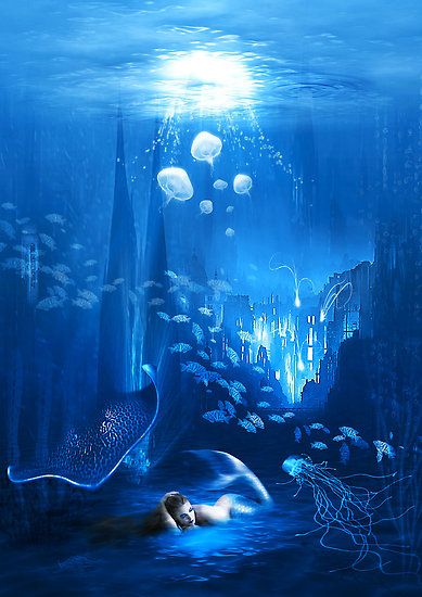 Underwater City, Between Two Worlds, Mermaid Fairy, Underwater Art, Mermaid Tale, Mermaids And Mermen, Beautiful Mermaids, Mystical Creatures, Mermaid Art