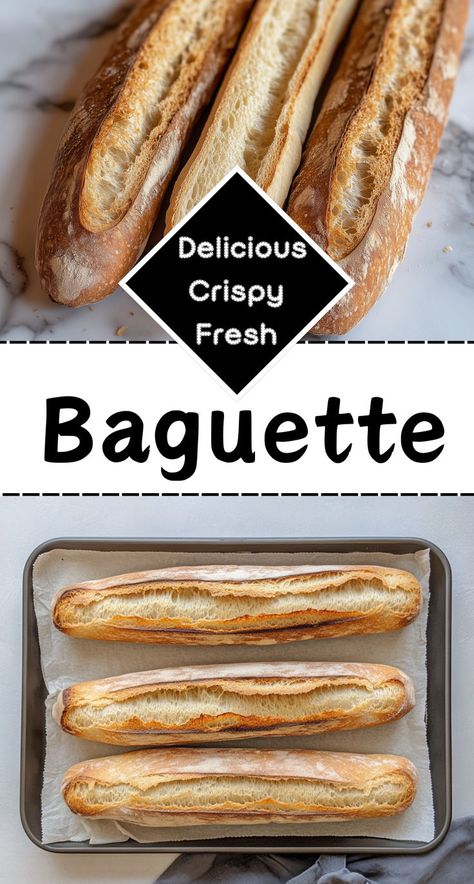 baguette with this simple no-knead recipe Perfect for sandwiches, soups, or simply slathered with butter, this recipe is a must-try for bread lovers. Easy French Baguette Recipe, Homemade Baguette Recipe, Baguettes Recipe, Homemade Baguette, French Baguette Recipe, Baguette Recipe, French Baguette, No Knead, Quick Breads