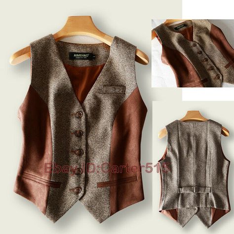 Ladies Waistcoat, Eccentric Style, Jacket Ideas, Vests For Women, Suede Vest, Hipster Mens Fashion, Clothing Designs, Suits And Jackets, Casual Vest