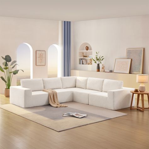 Product Features Minimalist Modular Sectional Sofa Set: The modern modular L-shape sofa couch features a simple style, focusing more on clean lines and premium terrycloth fabric to bring a timeless and chic to your home, sure make your living room the… L Shaped Sectional Sofa, L Shaped Sectional, Floor Couch, Corner Sectional Sofa, L Shape Sofa, Luxury Floor, Living Room Sofa Set, Couch Set, Modular Sectional Sofa