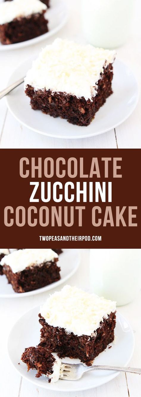 Chocolate Zucchini Coconut Cake-this decadent chocolate cake is made with zucchini, coconut, and topped with a sweet toasted coconut frosting! This cake is a MUST make for zucchini season! Chocolate Zucchini Coconut Cake, Chemistry Kitchen, Camper Meals, Courgette Cake, Cake Themes, Coconut Cakes, Zucchini Cakes Recipe, Cake With Coconut, Special Dishes