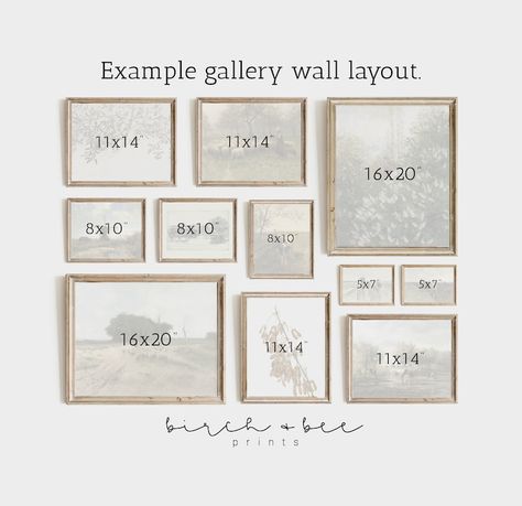 Farmhouse Frames Wall, Mixed Metals Gallery Wall, Gallery Wall Multiple Sizes, Modern Gallery Wall Bedroom, Hall Gallery Wall Ideas, Wall Collage Family Photos, Modern Farmhouse Photo Wall, Photo Placement On Wall, Shiplap Gallery Wall