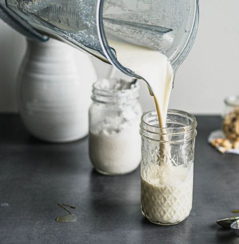 The Best Vegan Half-and-Half | Biting into Life Gluten Free Pantry, Free Pantry, Oat Milk Recipe, Chocolate Almond Milk, Half And Half Recipes, Make Almond Milk, Almond Milk Recipes, Homemade Almond Milk, Nut Milk Bag