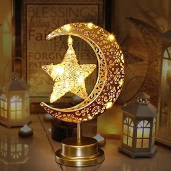 Ramadan Decorations Lights, Ramadan Lights, Boho Farmhouse Kitchen, Battery Operated Table Lamps, Eid Mubarak Decoration, Moon Table, Galaxy Lights, Star Night Light, Lights For Bedroom