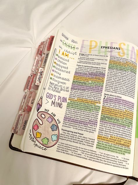 Bible Study Ephesians, Scripture Study Journal, Bible Highlighting, Bible Journal Notebooks, Bible Drawing, Personal Bible Study, Bible Journaling Ideas Drawings, Bible Doodling, Bible Journal Notes